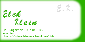 elek klein business card